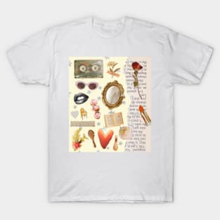 Vintage Old Money Aesthetic Collage Print T-Shirt